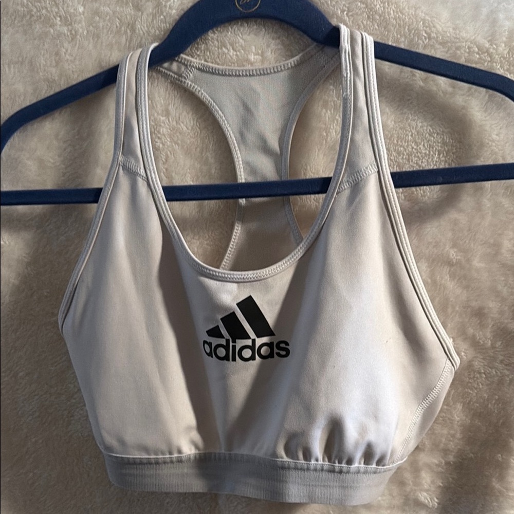 Adidas white Sports Bra. Size med